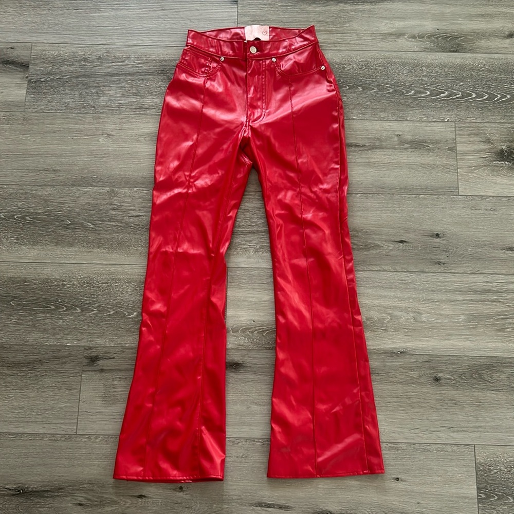 Revice Venus Flares/ X Mars Red Leather Pants